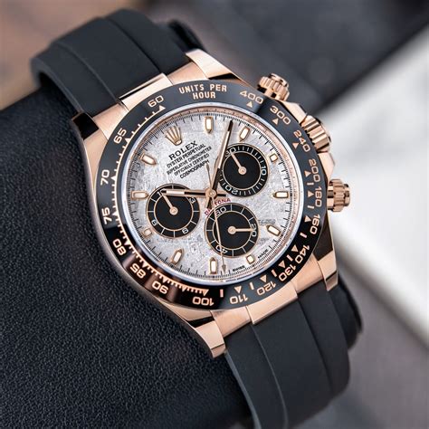 rolex daytona rose gold meteorite